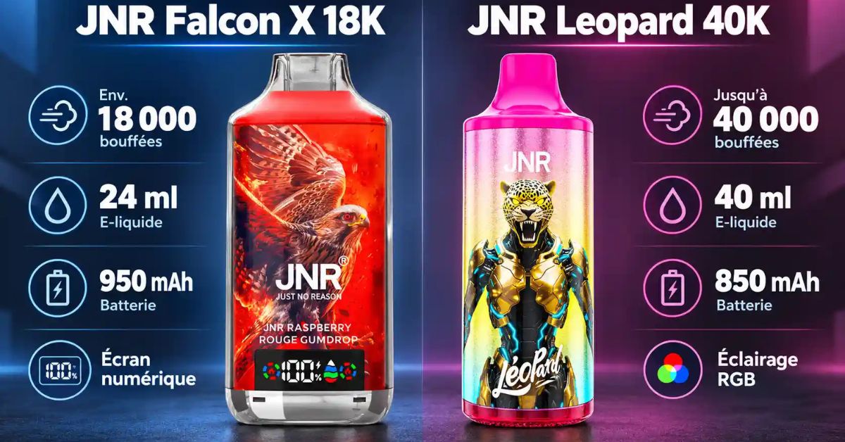 JNR Falcon X 18K ou JNR Leopard 40K : quelles sont les principales diff&eacute;rences ?