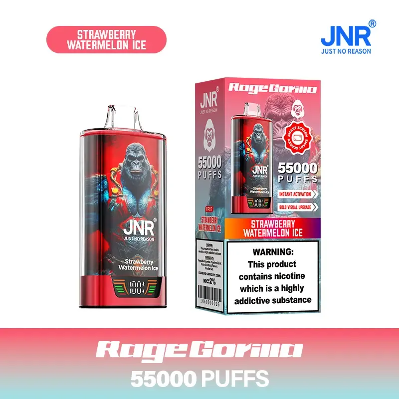JNR RageGorilla 55K - 55 000 Bouffées - Puff Rechargeable Double Mesh avec Écran Intelligent