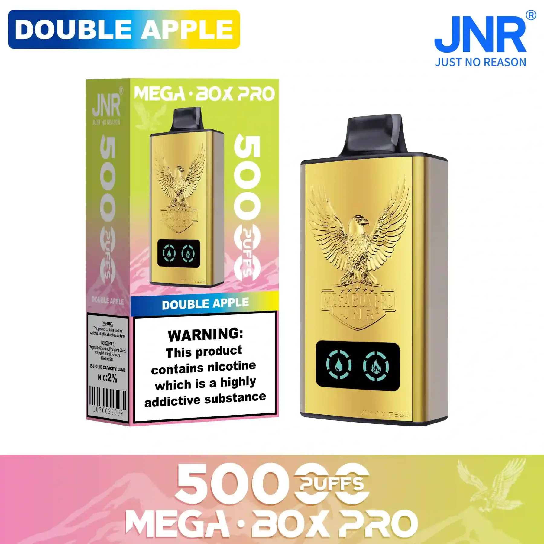 JNR - Mega Box Pro - 50K Puffs - Vape Jetable - Disposable