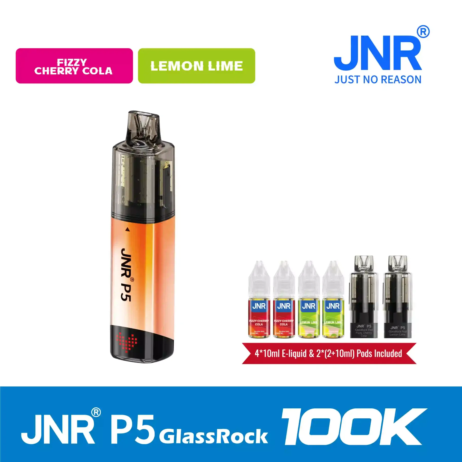 JNR - P5 GlassRock Kit - 100K Puffs - Vape Jetable - Disposable