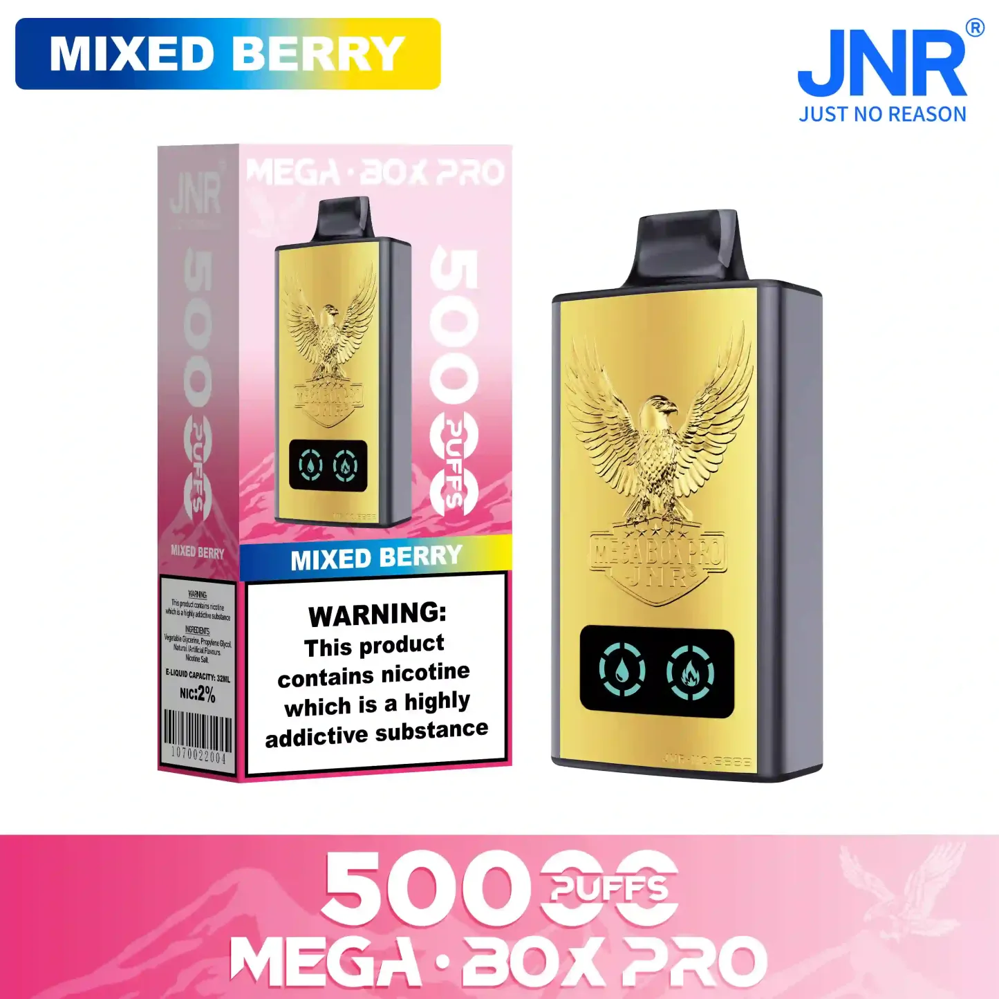 JNR - Mega Box Pro - 50K Puffs - Vape Jetable - Disposable