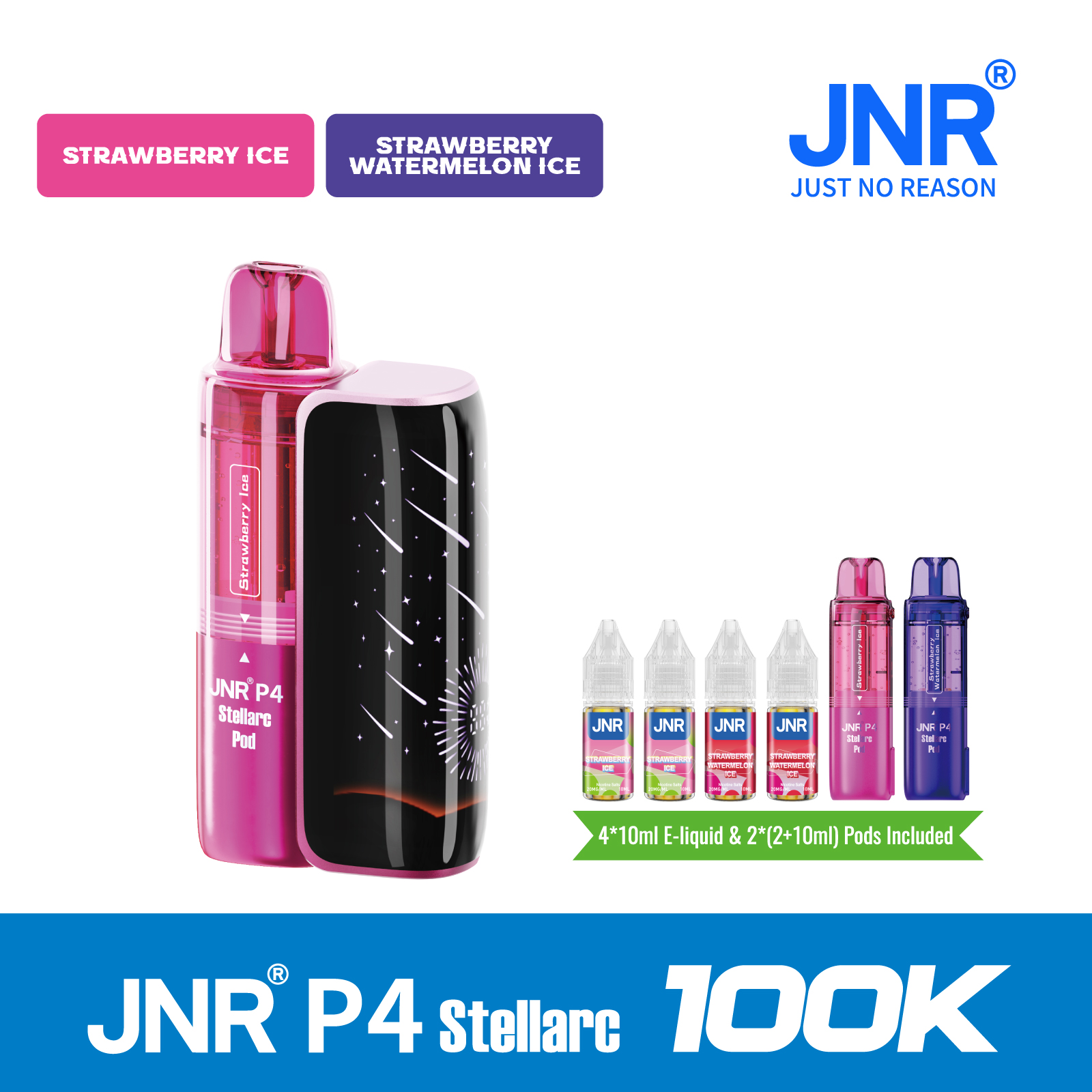 Strawberry Ice | JNR Vape P4 Stellarc 100K Puffs Disposable Vape Kit