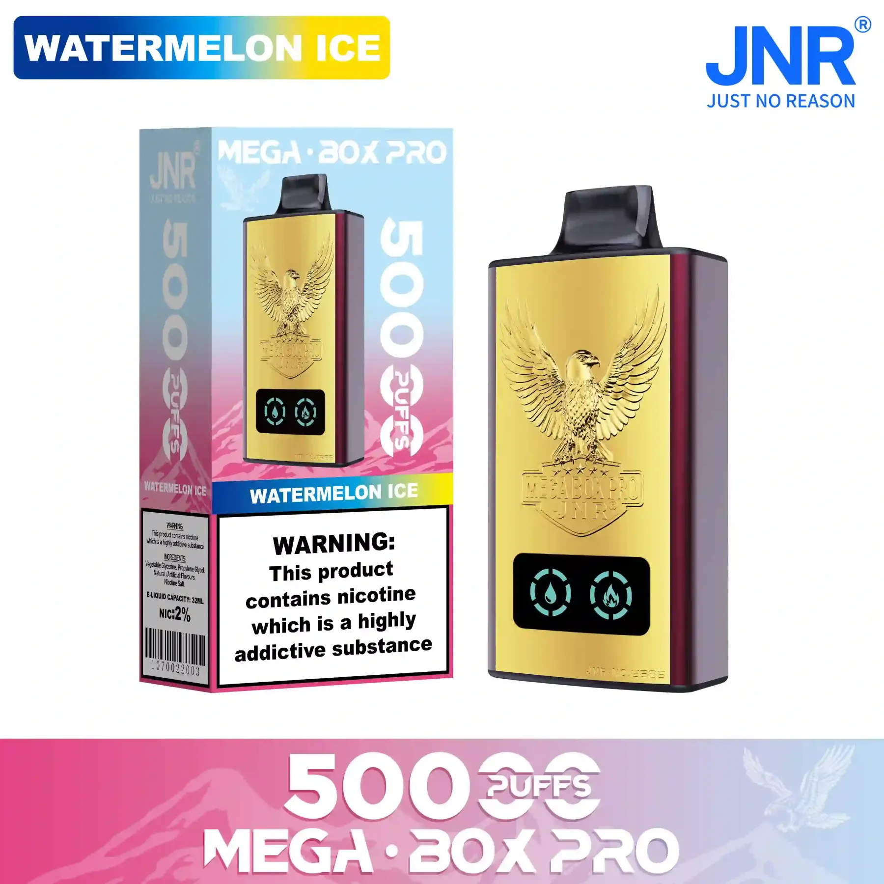 JNR - Mega Box Pro - 50K Puffs - Vape Jetable - Disposable