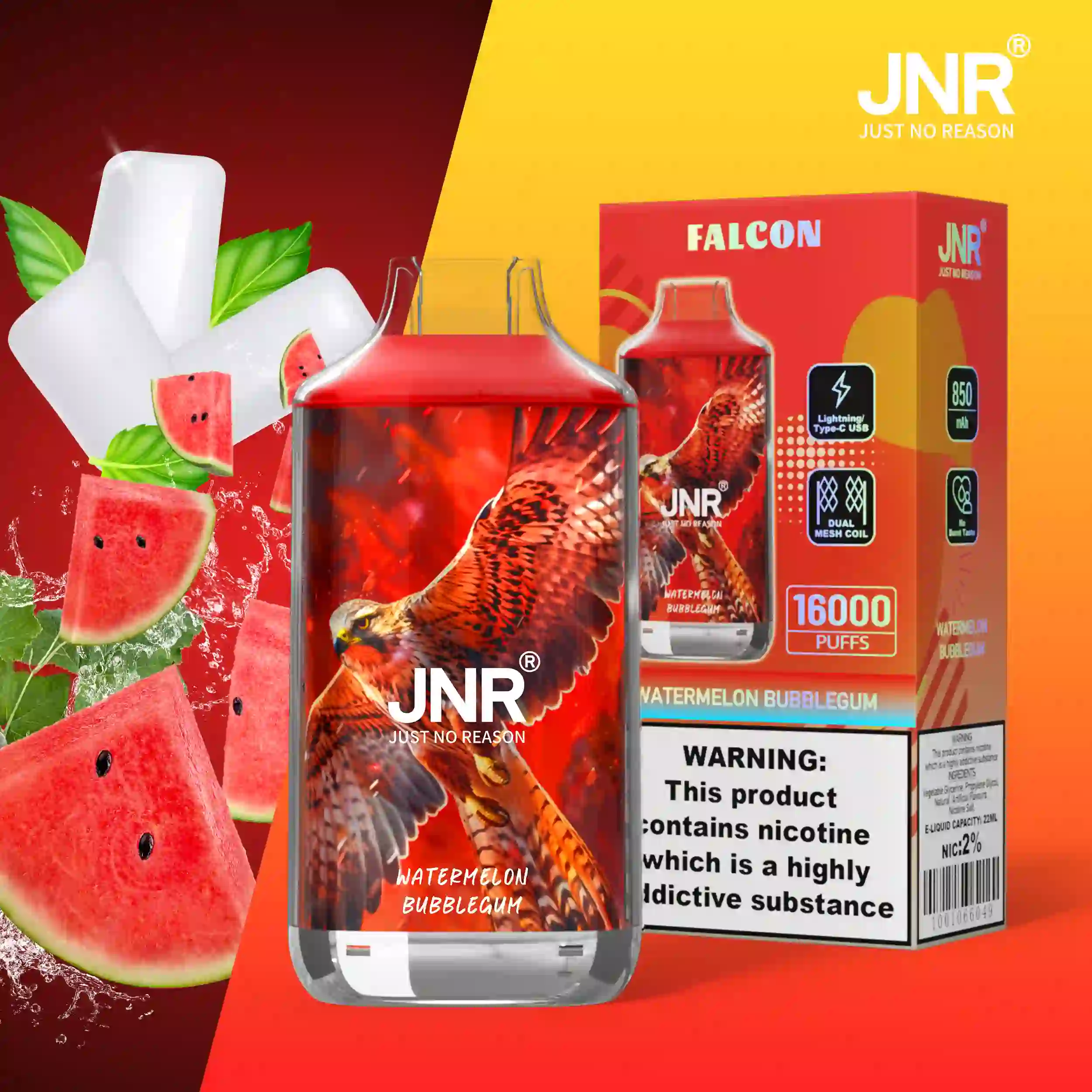 JNR - Falcon - 16K Puffs - Vape Jetable - Disposable