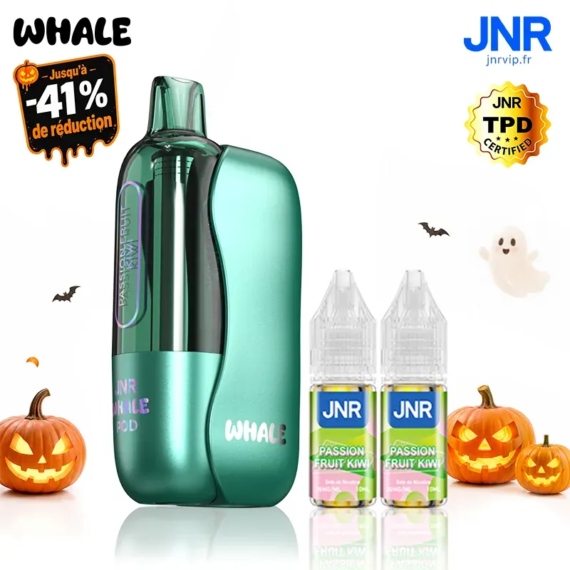 JNR Whale 38K Puffs - Kit Pod Pré-rempli et Rechargeable