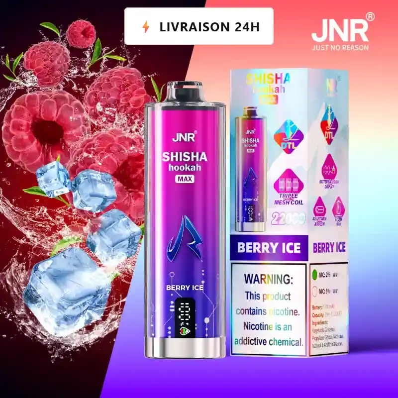 Acheter JNR Shisha 22000 Fruits Rouges Glacés - Livraison Paris