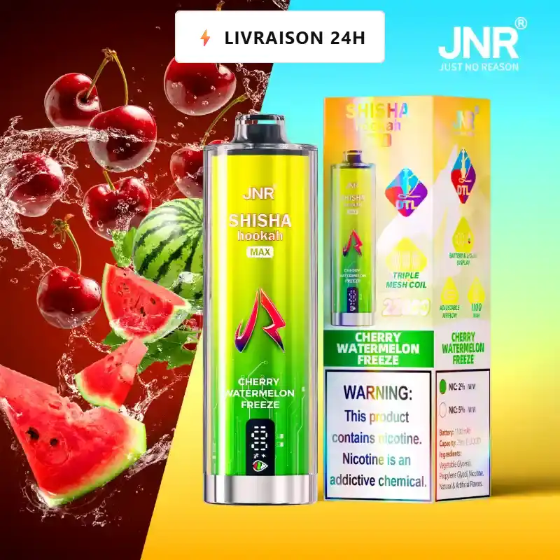 Puff JNR Shisha Cerise Pastèque Glacée - Vape Shop Rennes