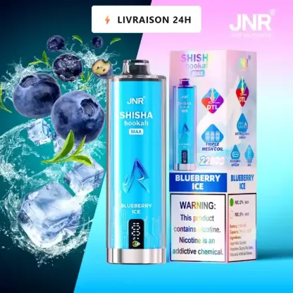 Vape Jetable JNR Shisha Myrtille Glacée - Dispo Nice