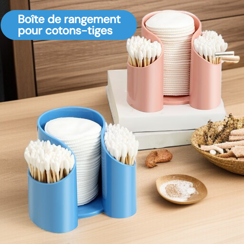 Boîte de rangement pour disques de coton Rangement pour bâtonnets ouatés de beauté