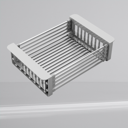 Panier d'égouttage extensible en acier inoxydable pour évier de cuisine