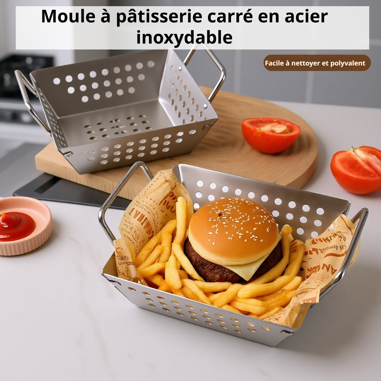 plaque à griller  plateau en acier inoxydable