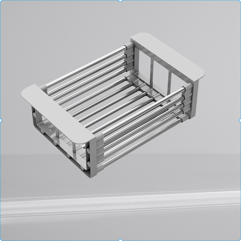 Panier d'égouttage extensible en acier inoxydable pour évier de cuisine