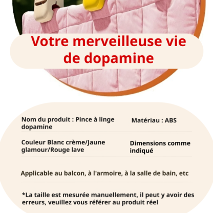 Crochets et pinces à linge sans traces Dopamine