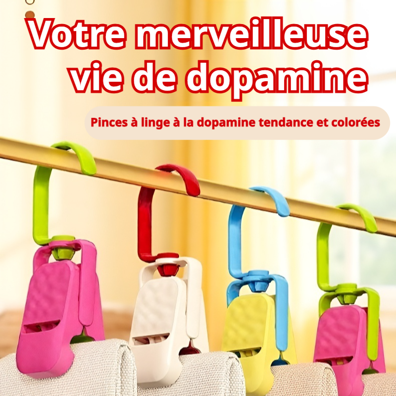 Crochets et pinces à linge sans traces Dopamine