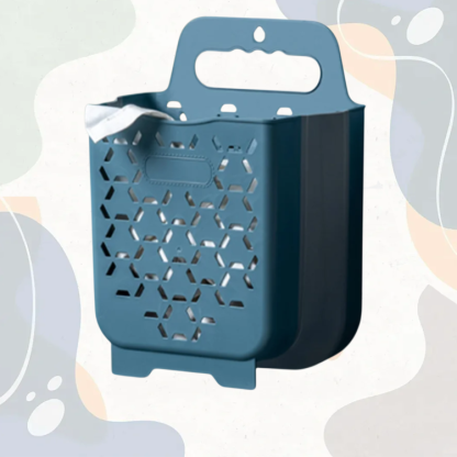 Składany, wiszący kosz na pranie do wąskich przestrzeni z ażurowym wzorem