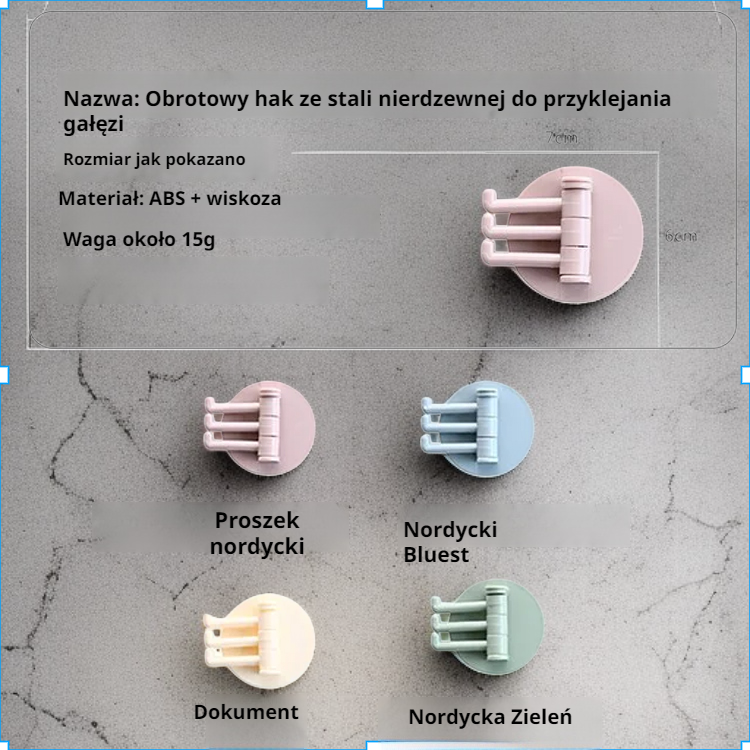 Obrotowy wieszak samoprzylepny bez śladów