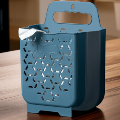 Składany, wiszący kosz na pranie do wąskich przestrzeni z ażurowym wzorem