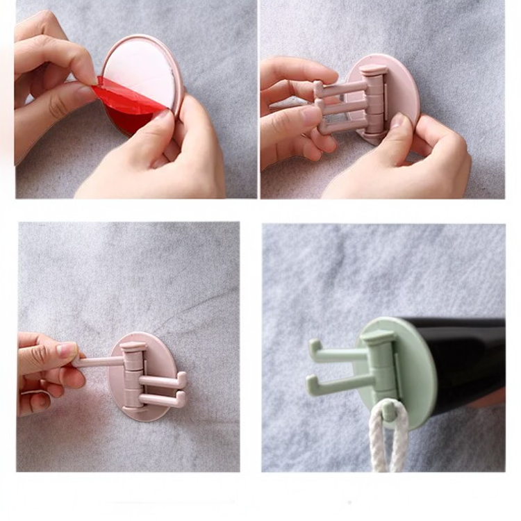 Obrotowy wieszak samoprzylepny bez śladów