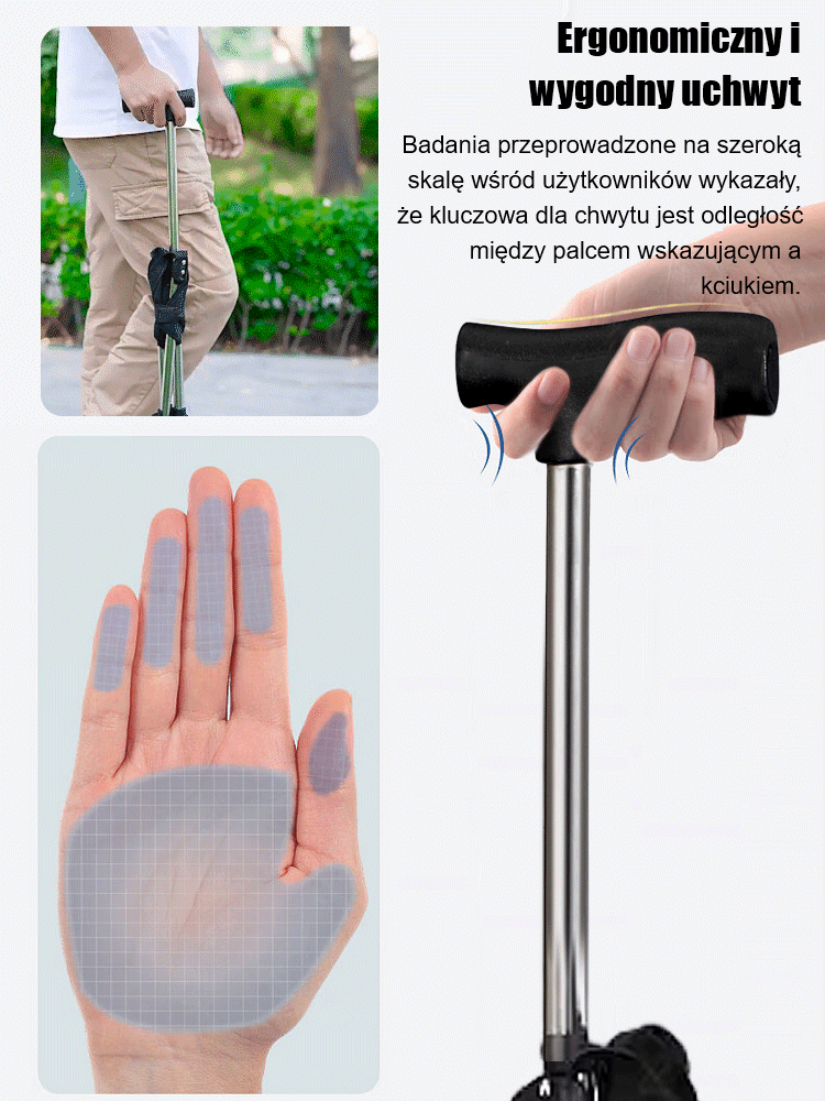 【Projektowany przez doktora z Harvardu】Zewnętrzne składane krzesło o kulach dla osób starszych chodzący stołek o kulach✨Może błyskawicznie zmienić się z laski w stołek