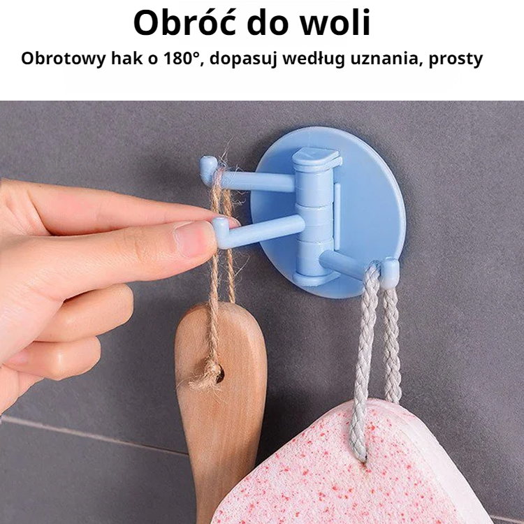 Obrotowy wieszak samoprzylepny bez śladów