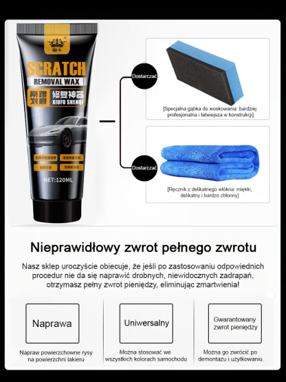 【Wosk do naprawy scratchów】Wosk do polerowania samochodu, zwiększający połysk i naprawiający zarysowania.