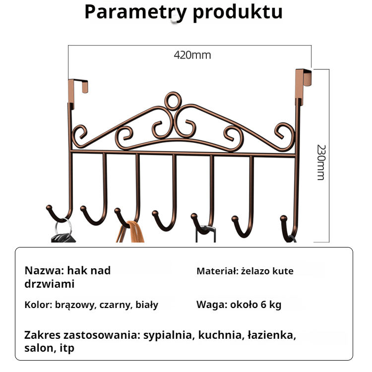  Wieszak na ubrania na drzwi 