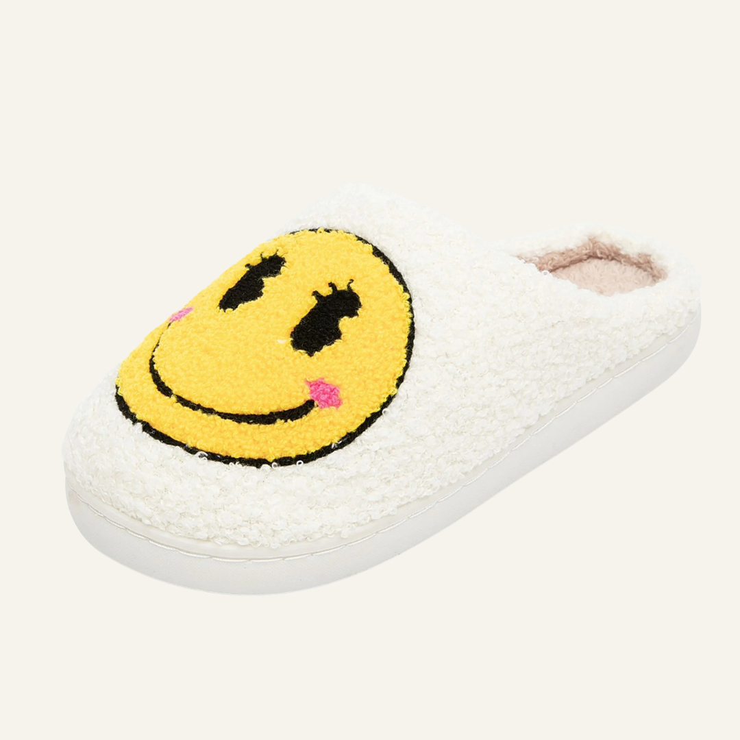 Soft Plush Comfy Cute Smile Face Slippers