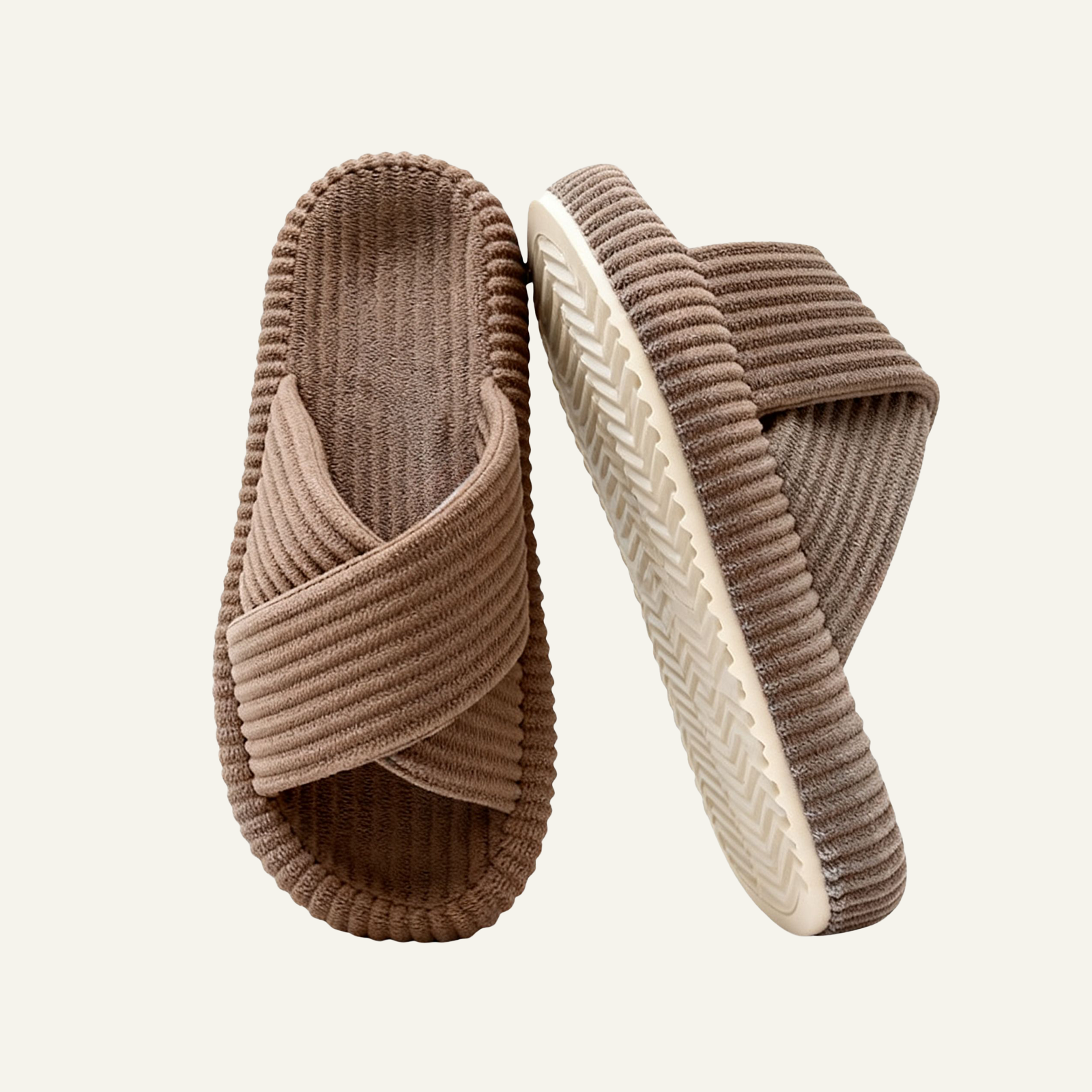  Women’s Corduroy Memory Foam Slippers Open Toe