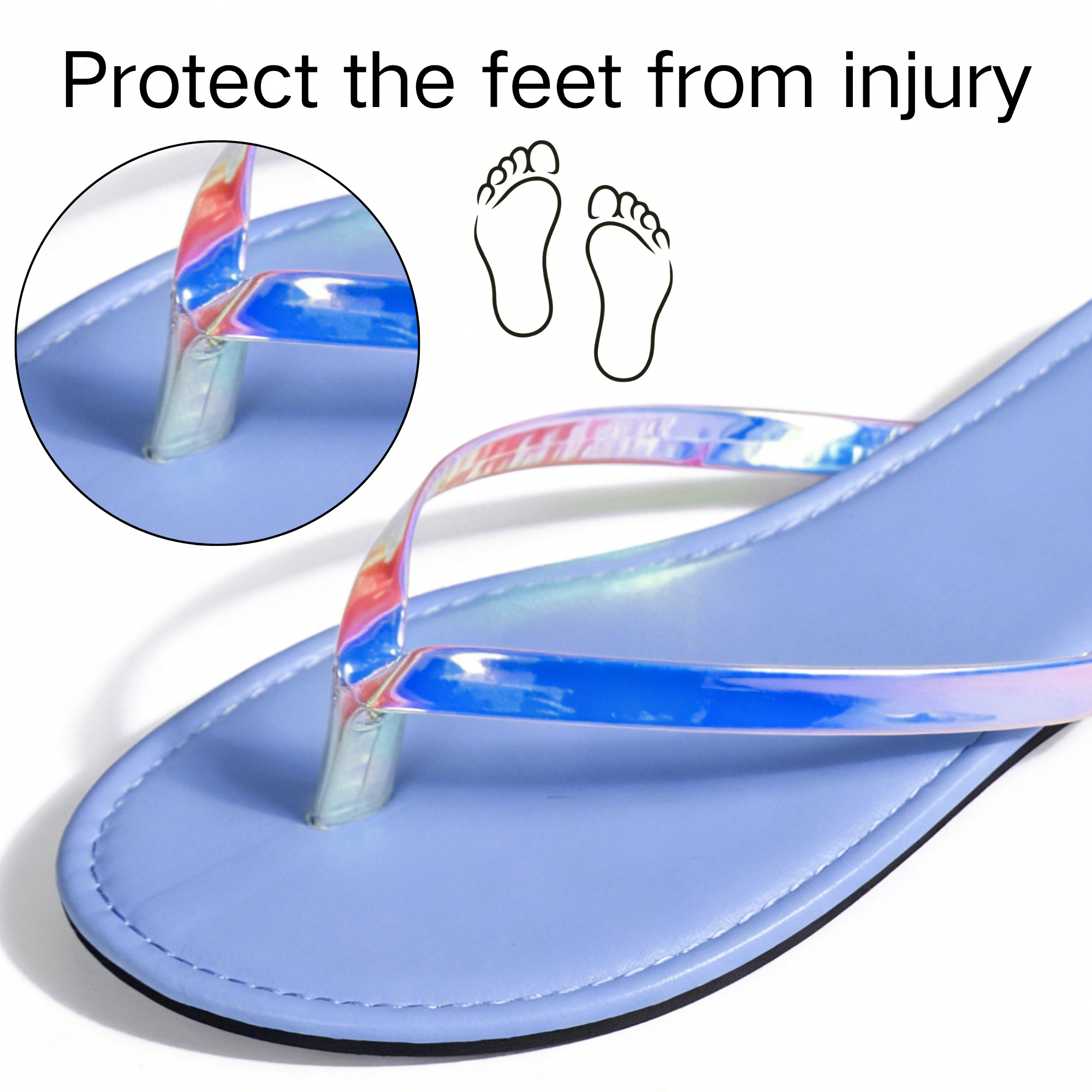 BERANMEY Women's Wide Width Flip Flops - Comfortable Slip-On Sandals