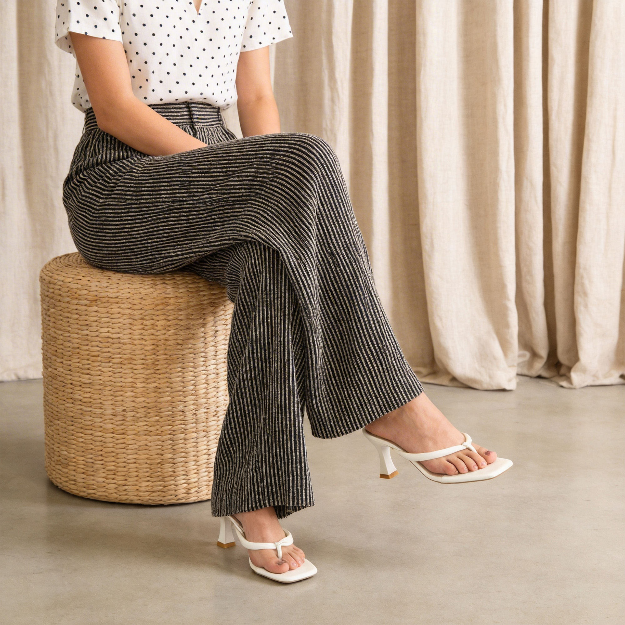 BERANMEY Women's Slide Heel Sandals with Low Chunky Sandals