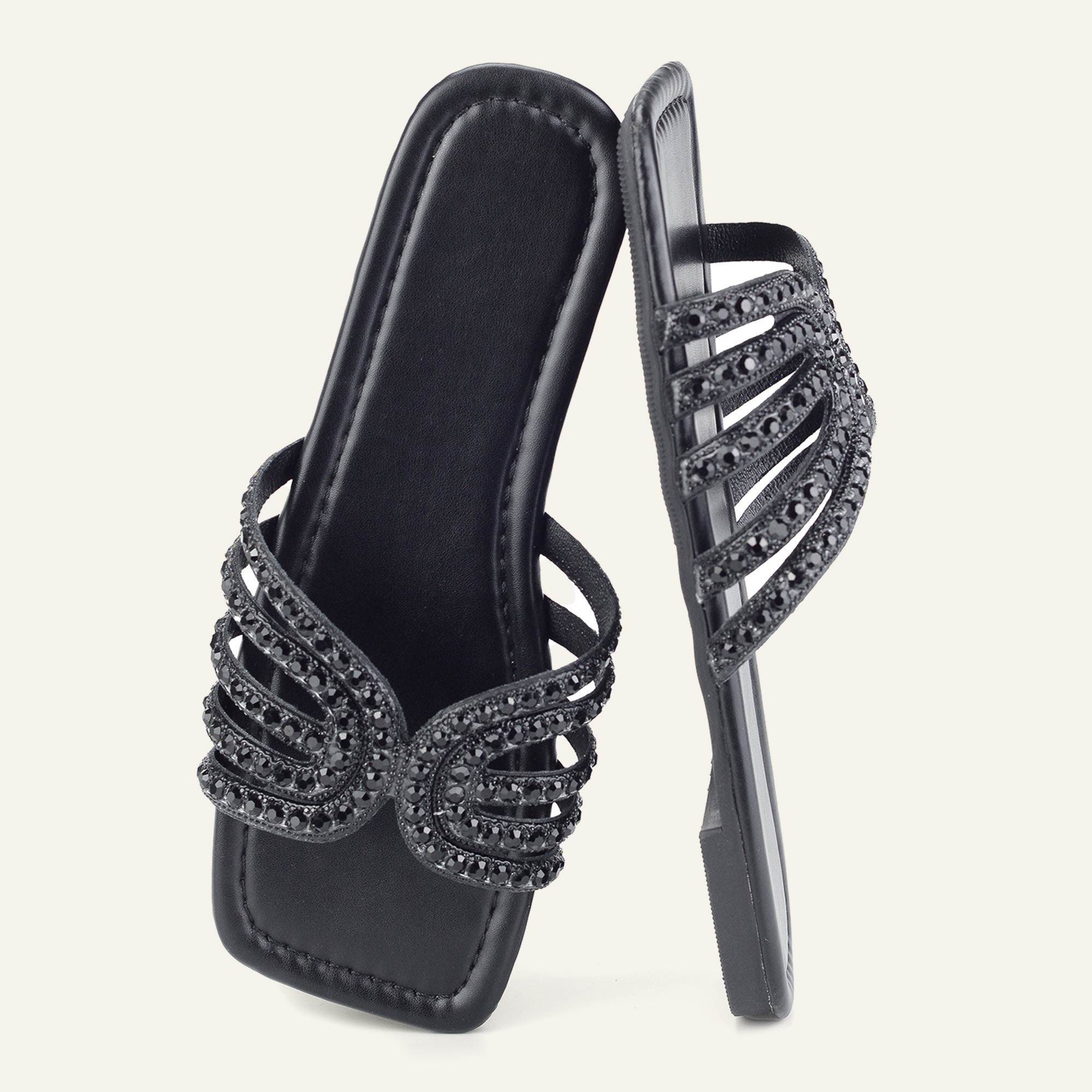 BERANMEY Women's Square Toe Sandals Wide Width