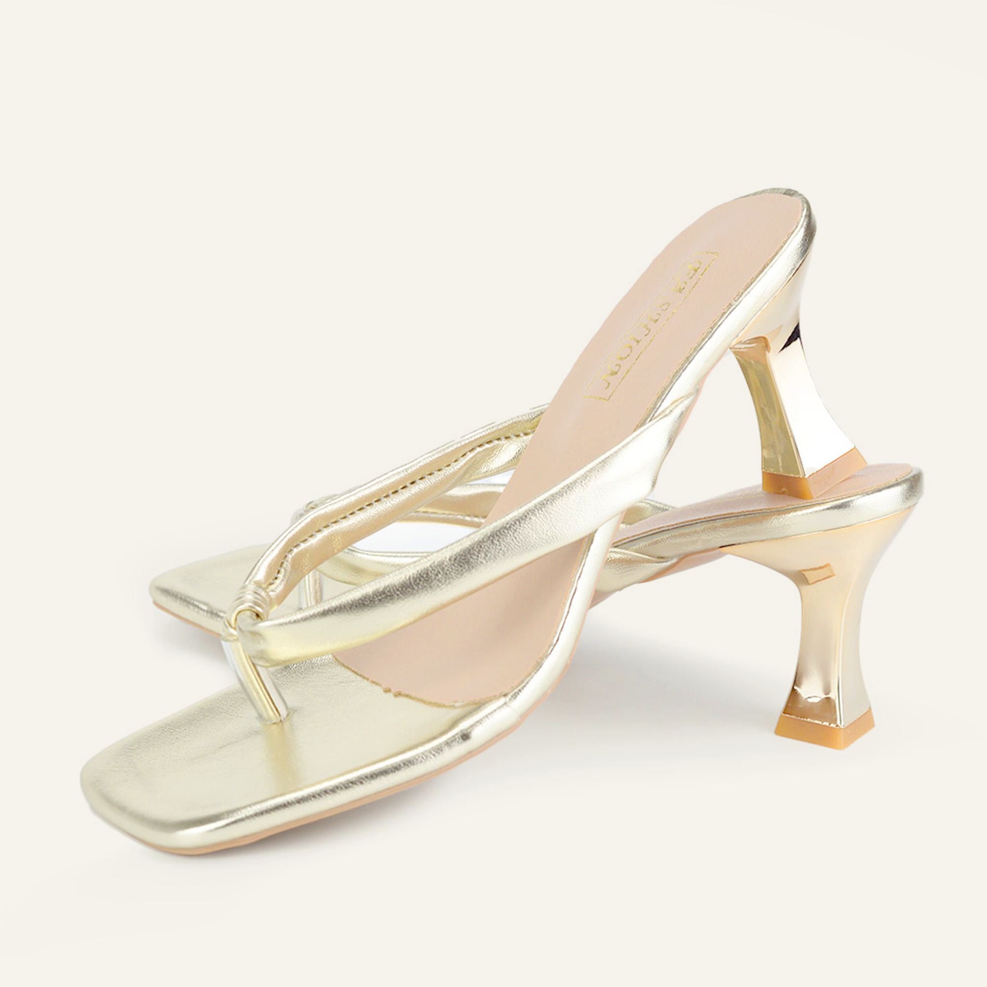 BERANMEY Women's Slide Heel Sandals with Low Chunky Sandals