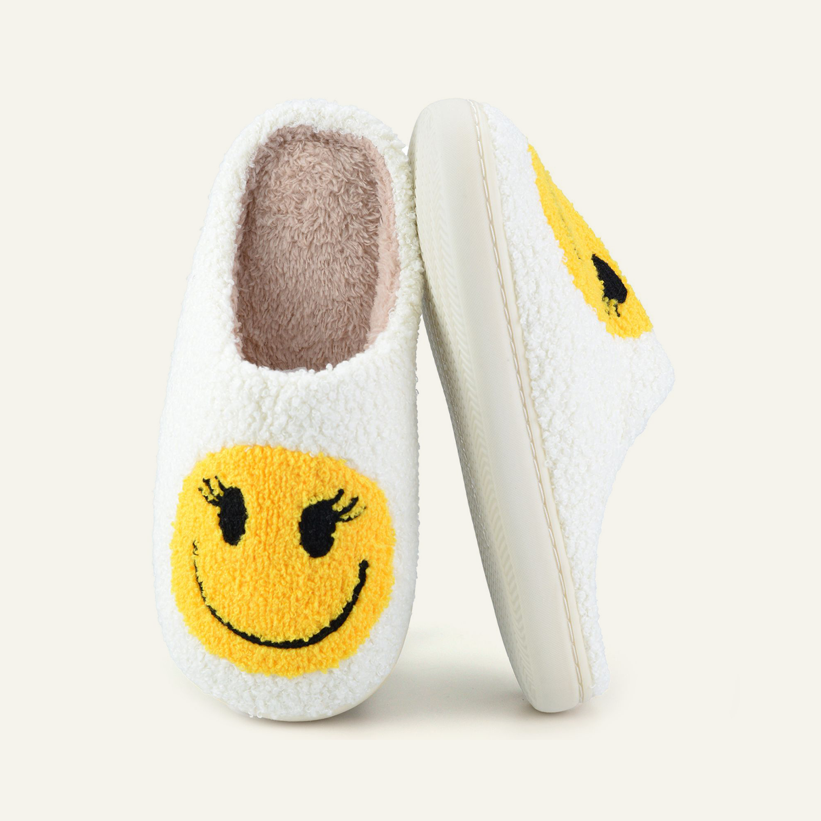 Soft Plush Comfy Cute Smile Face Slippers