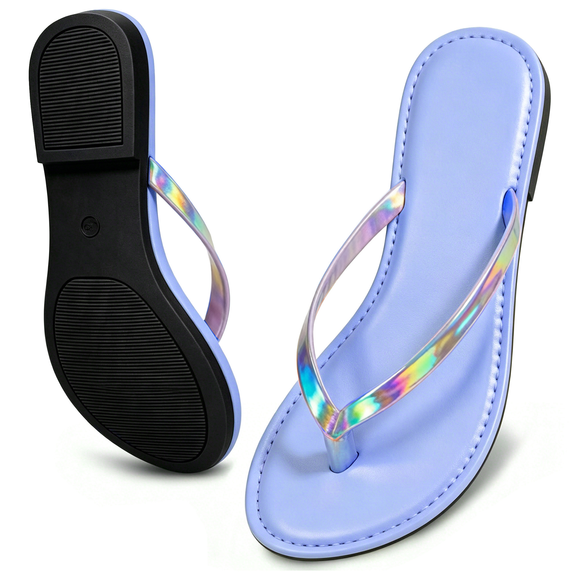 BERANMEY Women's Wide Width Flip Flops - Comfortable Slip-On Sandals