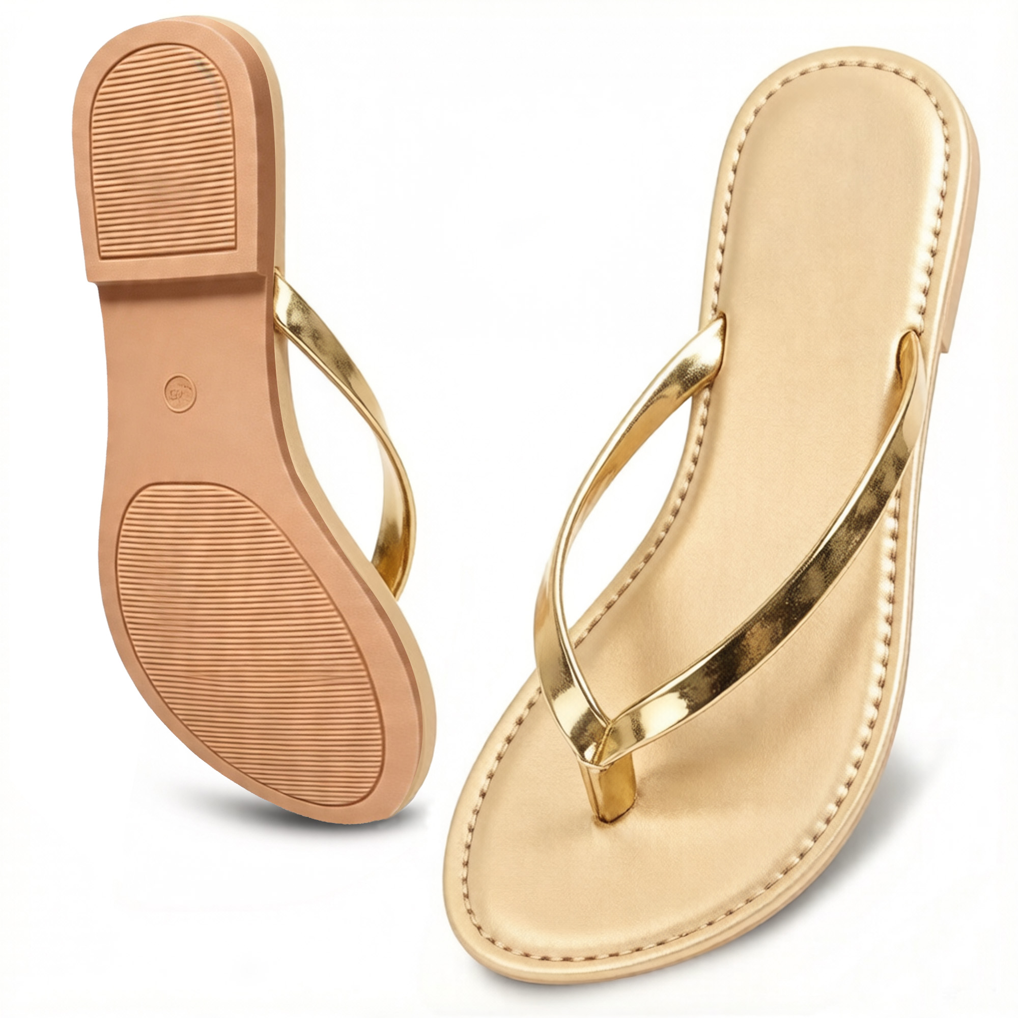 BERANMEY Women's Wide Width Flip Flops - Comfortable Slip-On Sandals