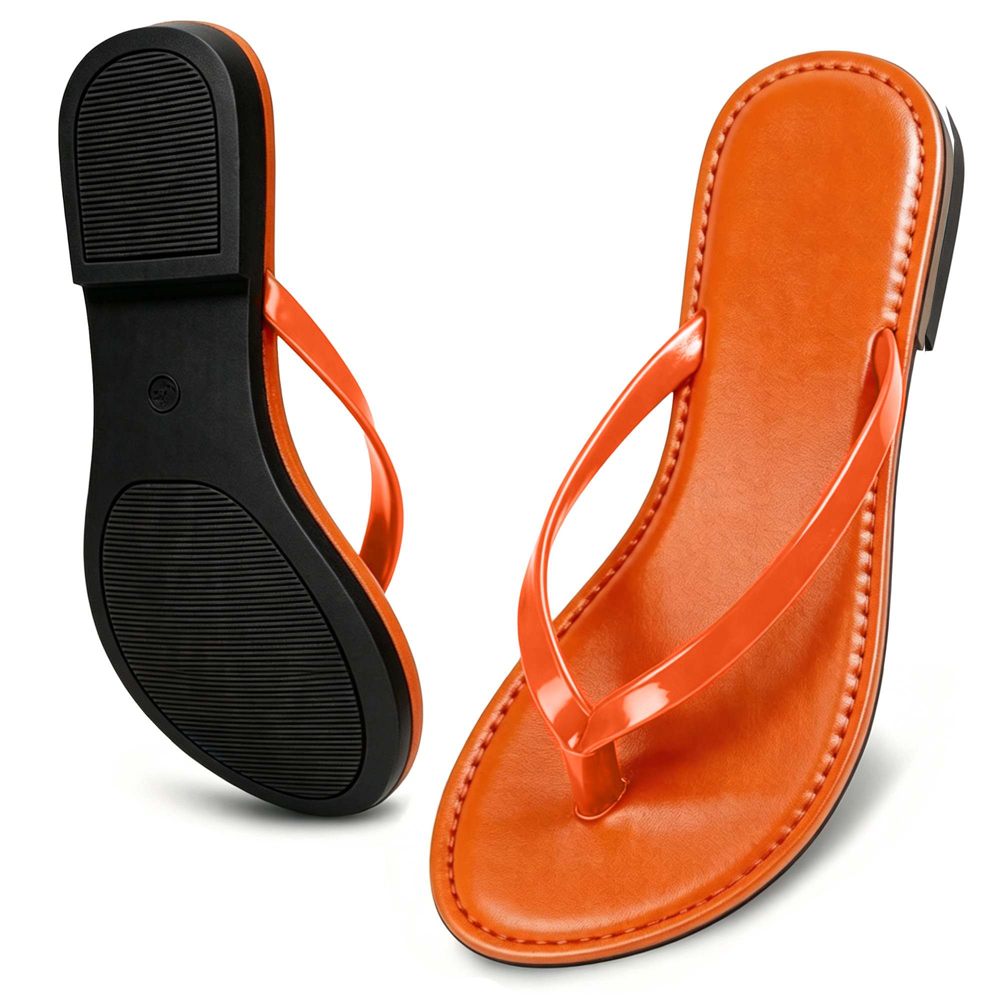 BERANMEY Women's Wide Width Flip Flops - Comfortable Slip-On Sandals