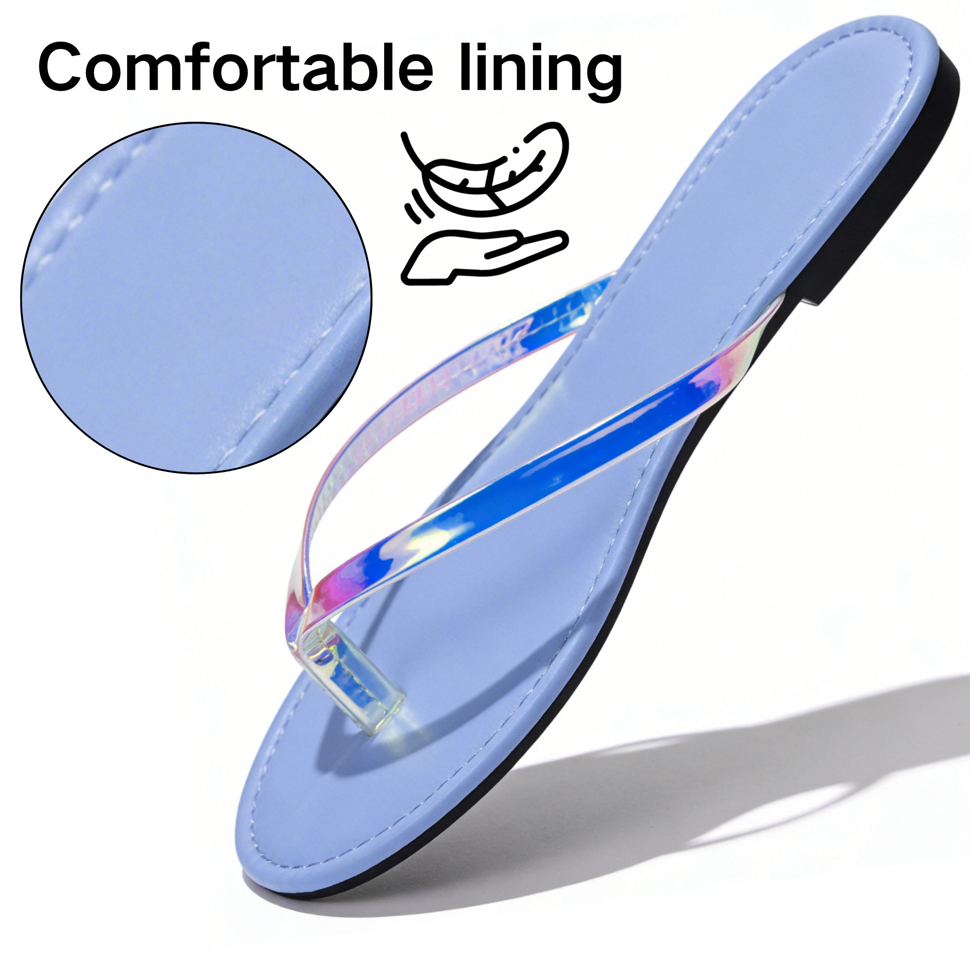 BERANMEY Women's Wide Width Flip Flops - Comfortable Slip-On Sandals