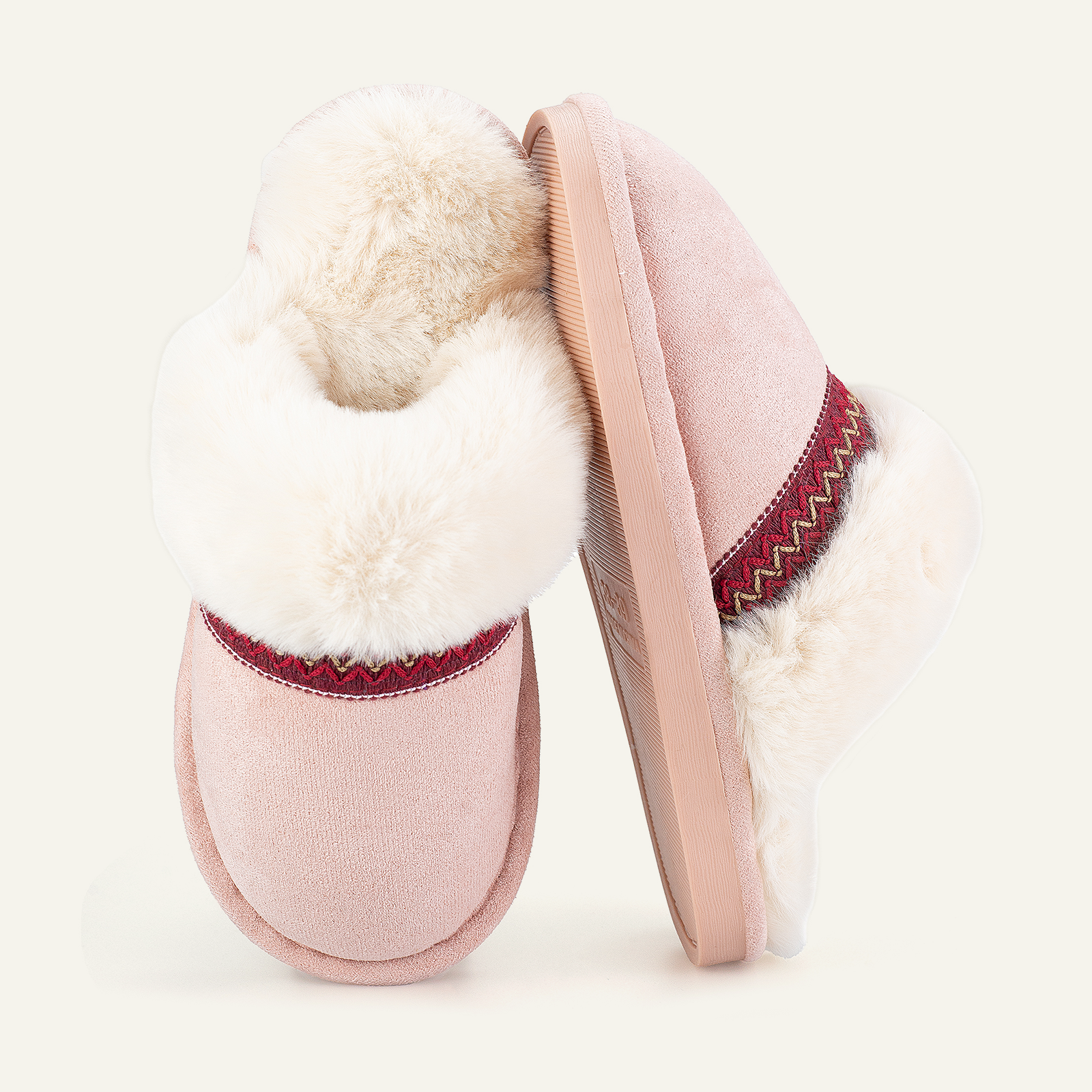 BERANMEY Slippers for Women Scuff Memory Foam Fuzzy Faux Fur