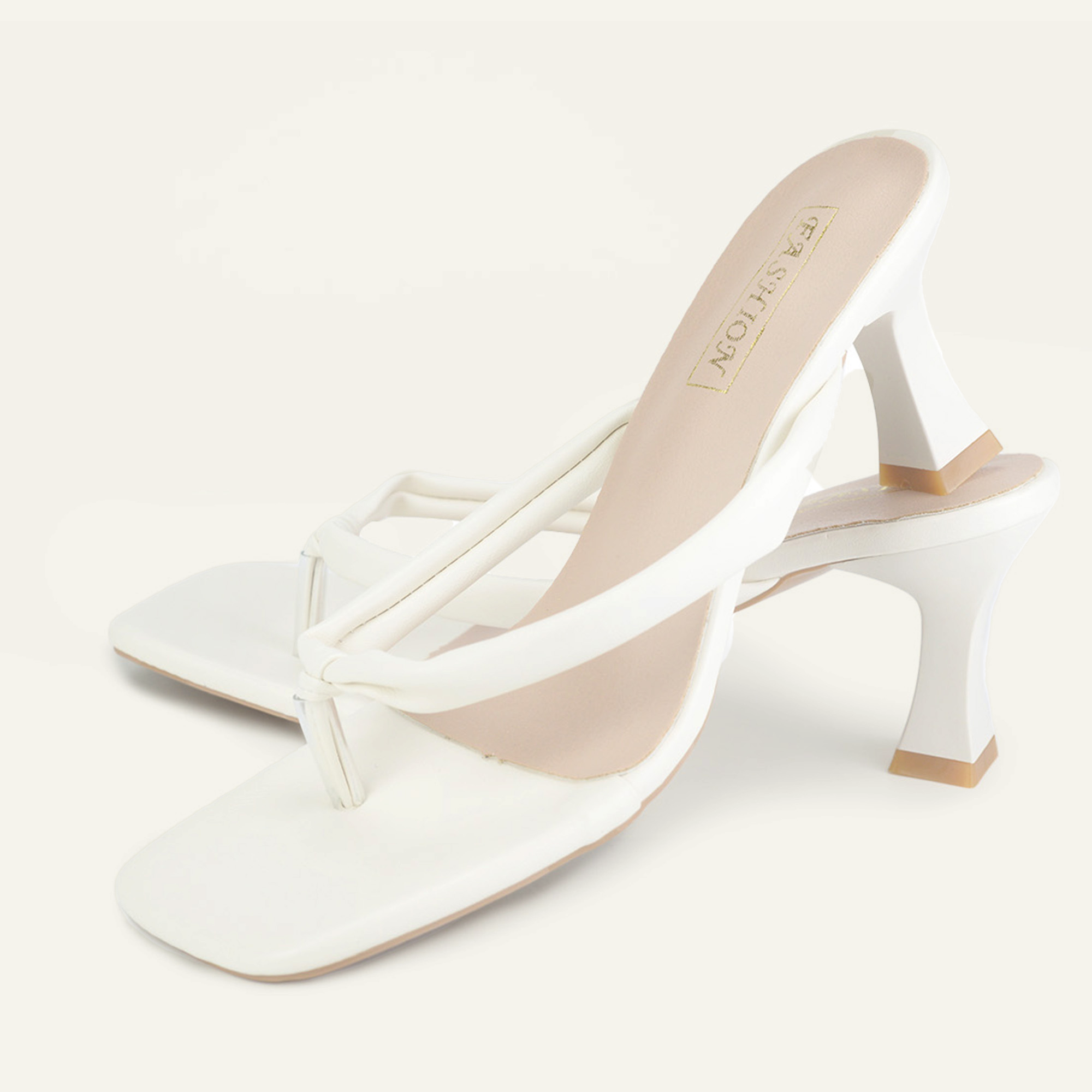 BERANMEY Women's Slide Heel Sandals with Low Chunky Sandals