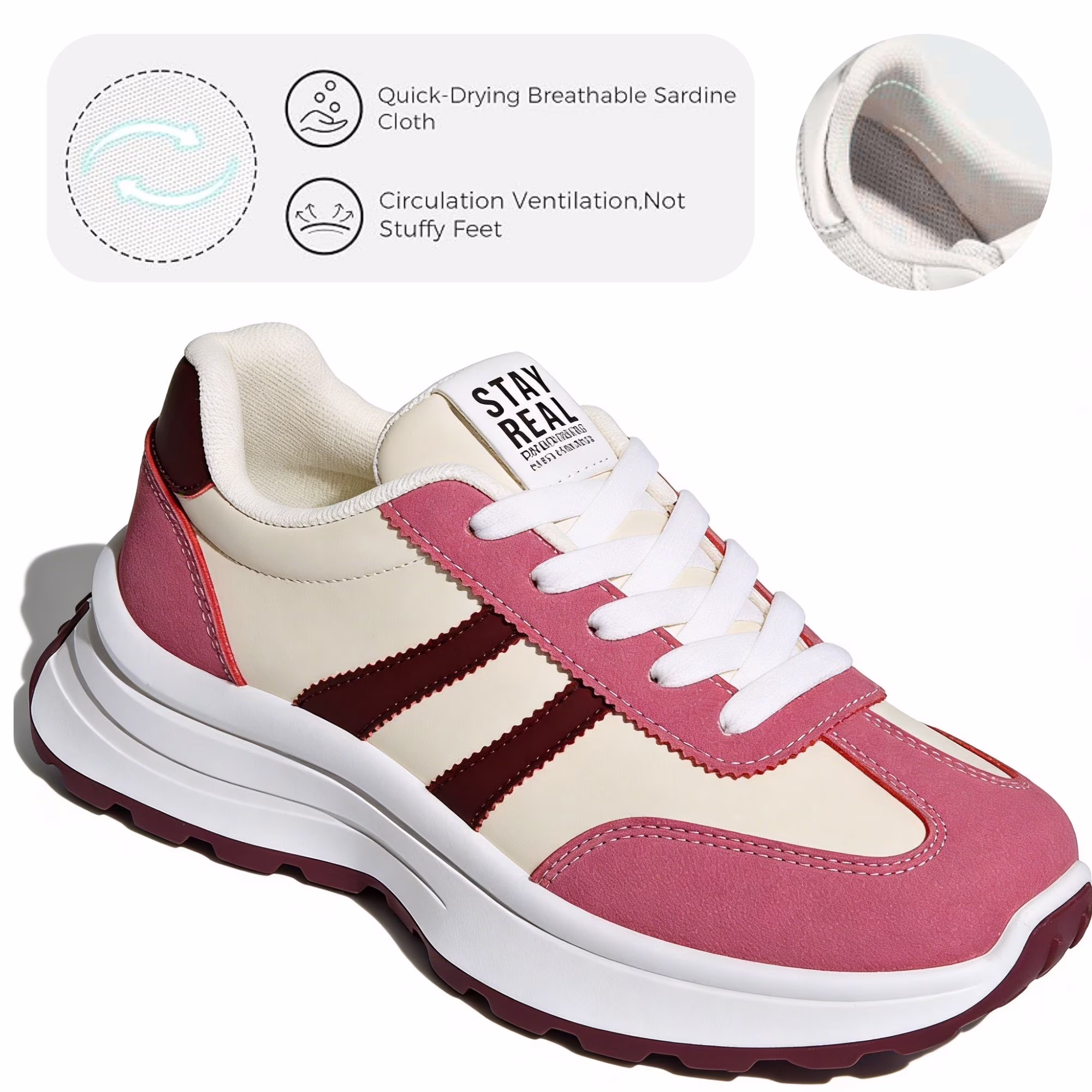 Women's Chunky Platform Retro Fashion Sneakers