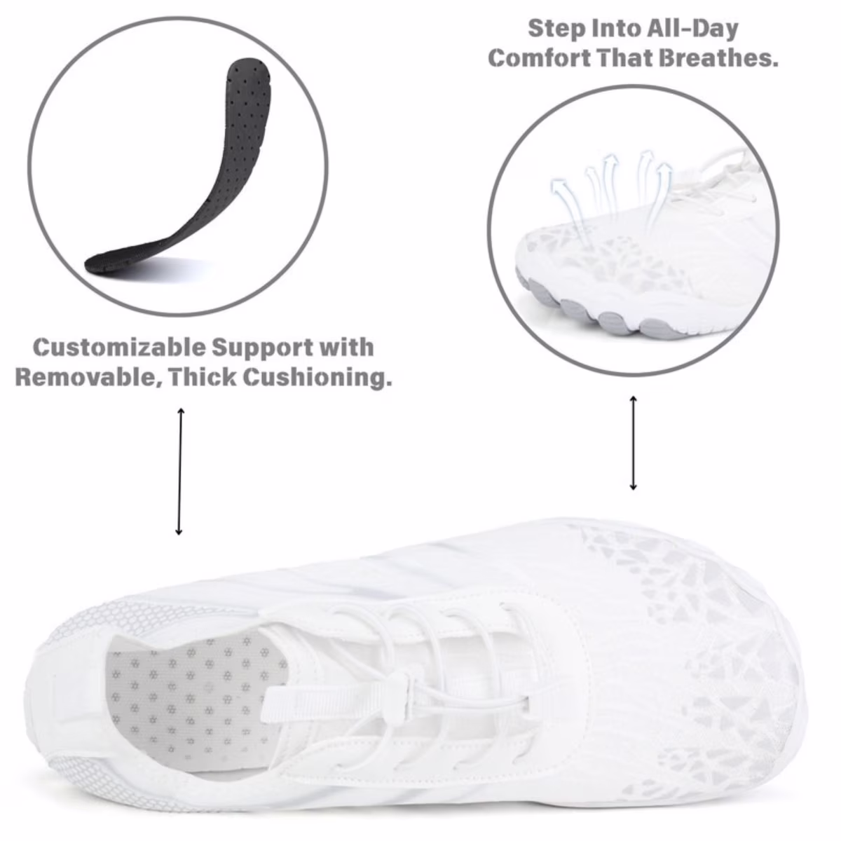 Women's Lightweight Sport Barefoot Shoes for Swim Beach