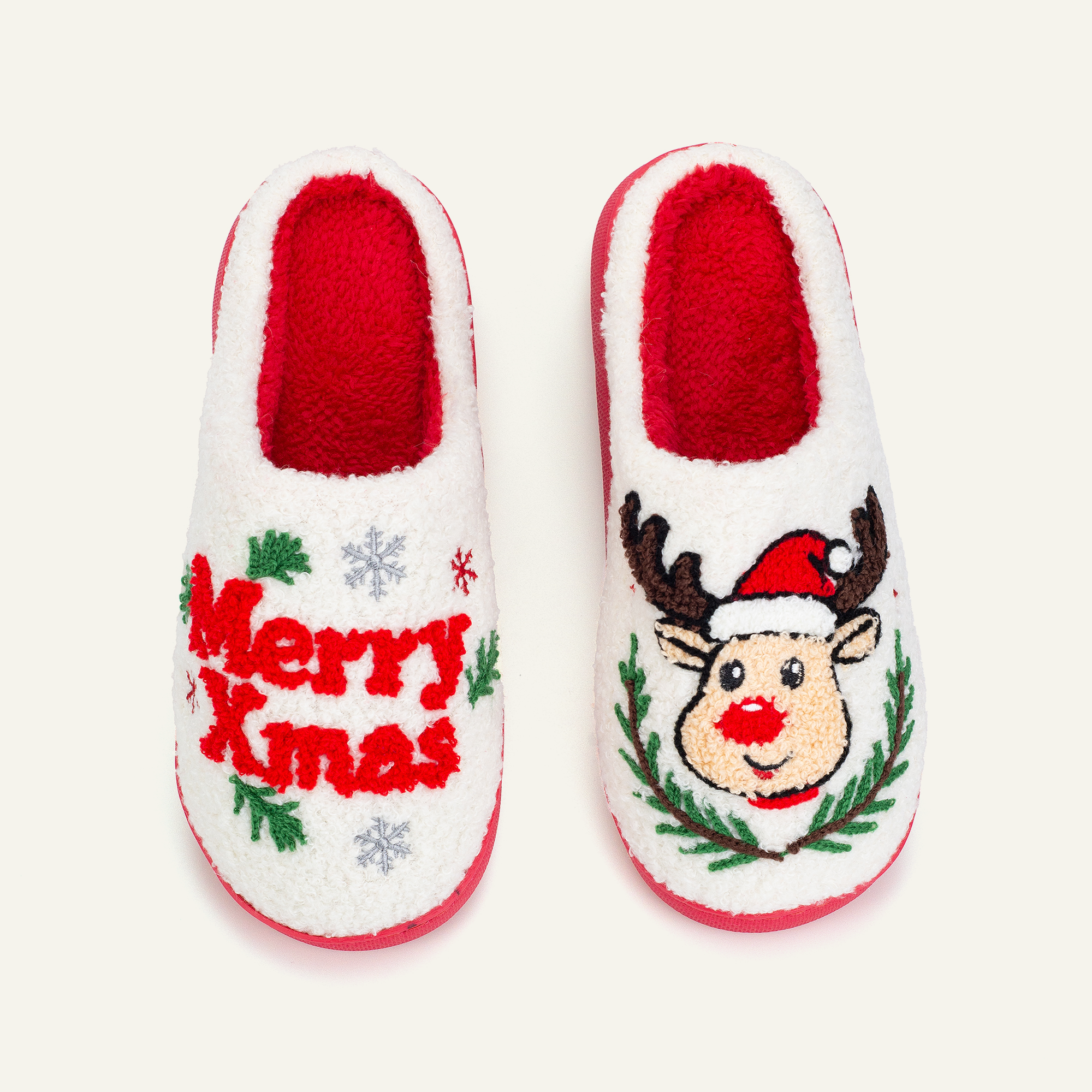 Cute Christmas Slippers for Women & Men Plush
