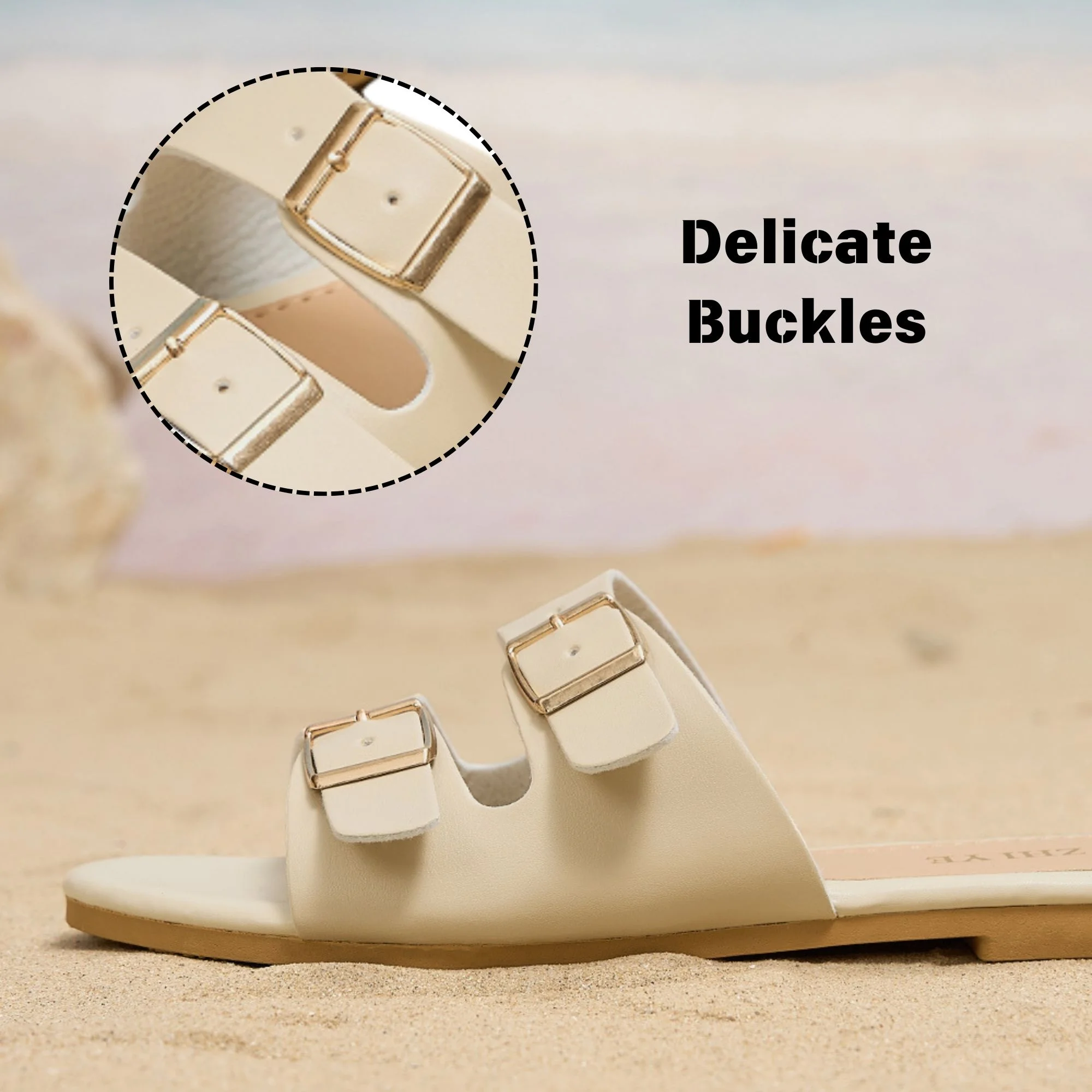  Double Buckle Adjustable Straps Sandals