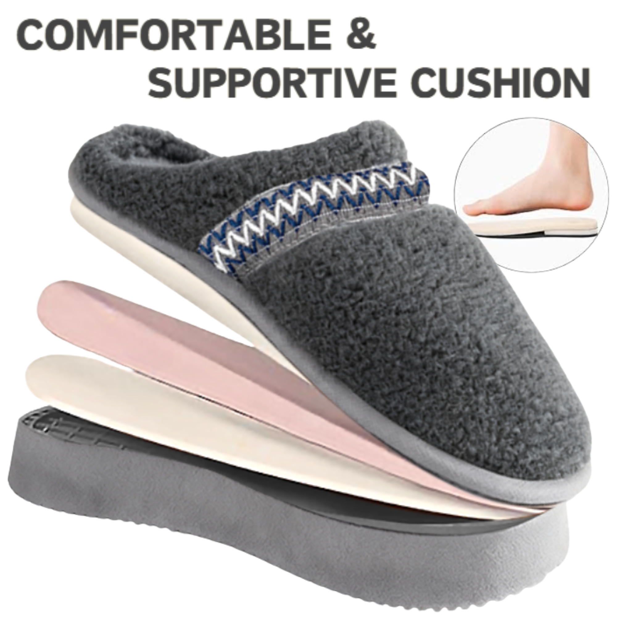 Women's Platform Slippers with Polar Fleece