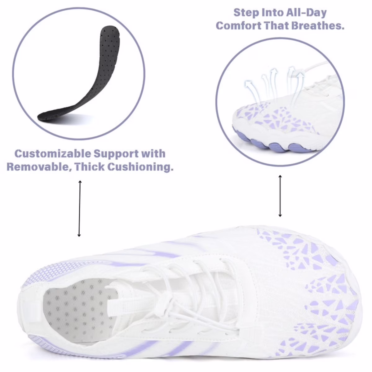 Women's Lightweight Sport Barefoot Shoes for Swim Beach