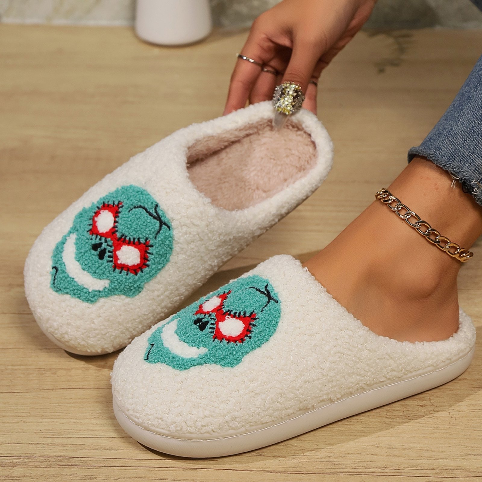 Soft Plush Halloween Slippers for Women and Men