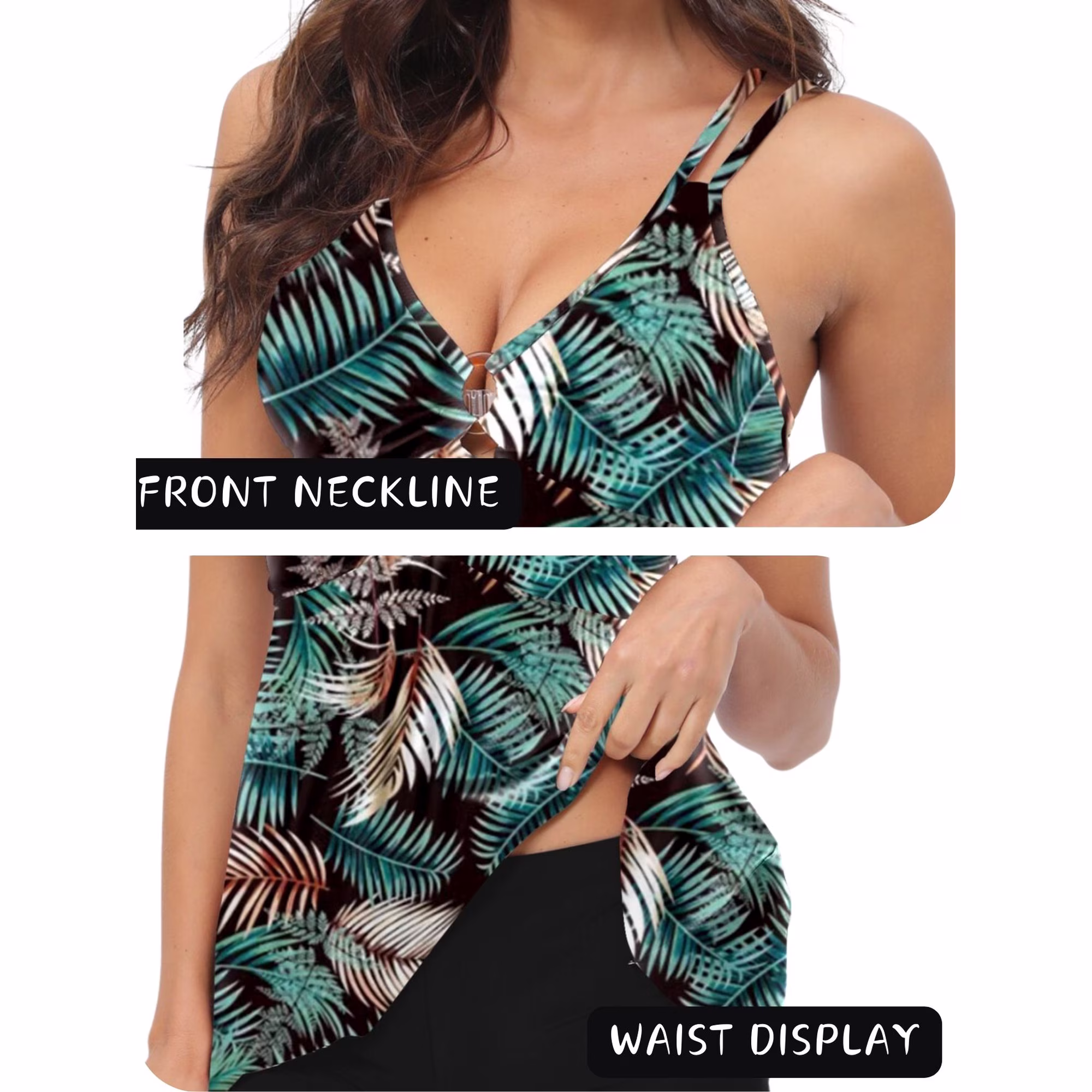 Plus Size Two Piece Set Tankini Swimsuits for Women