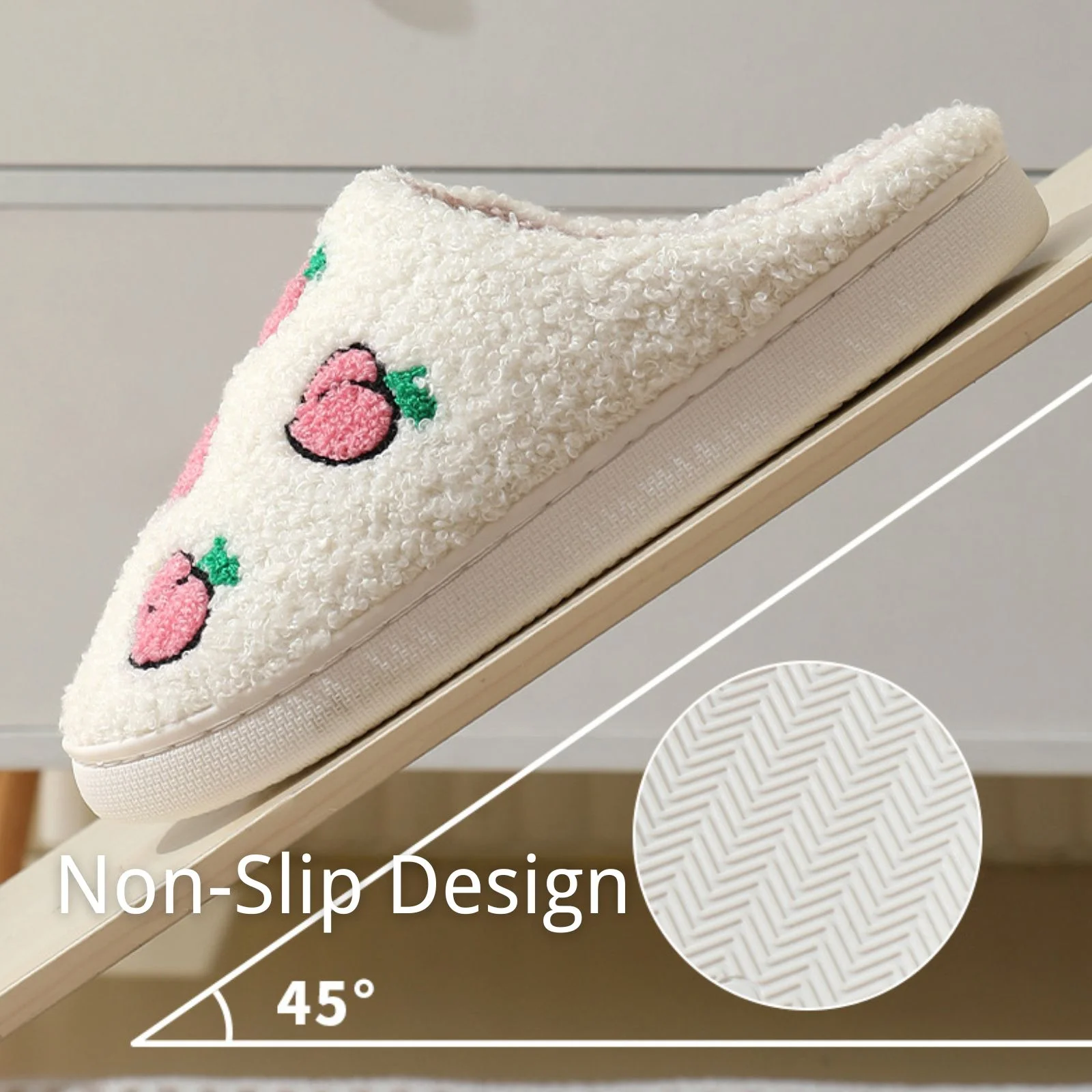 Cute Cartoon Flower Slippers Soft Plush Comfy Warm 