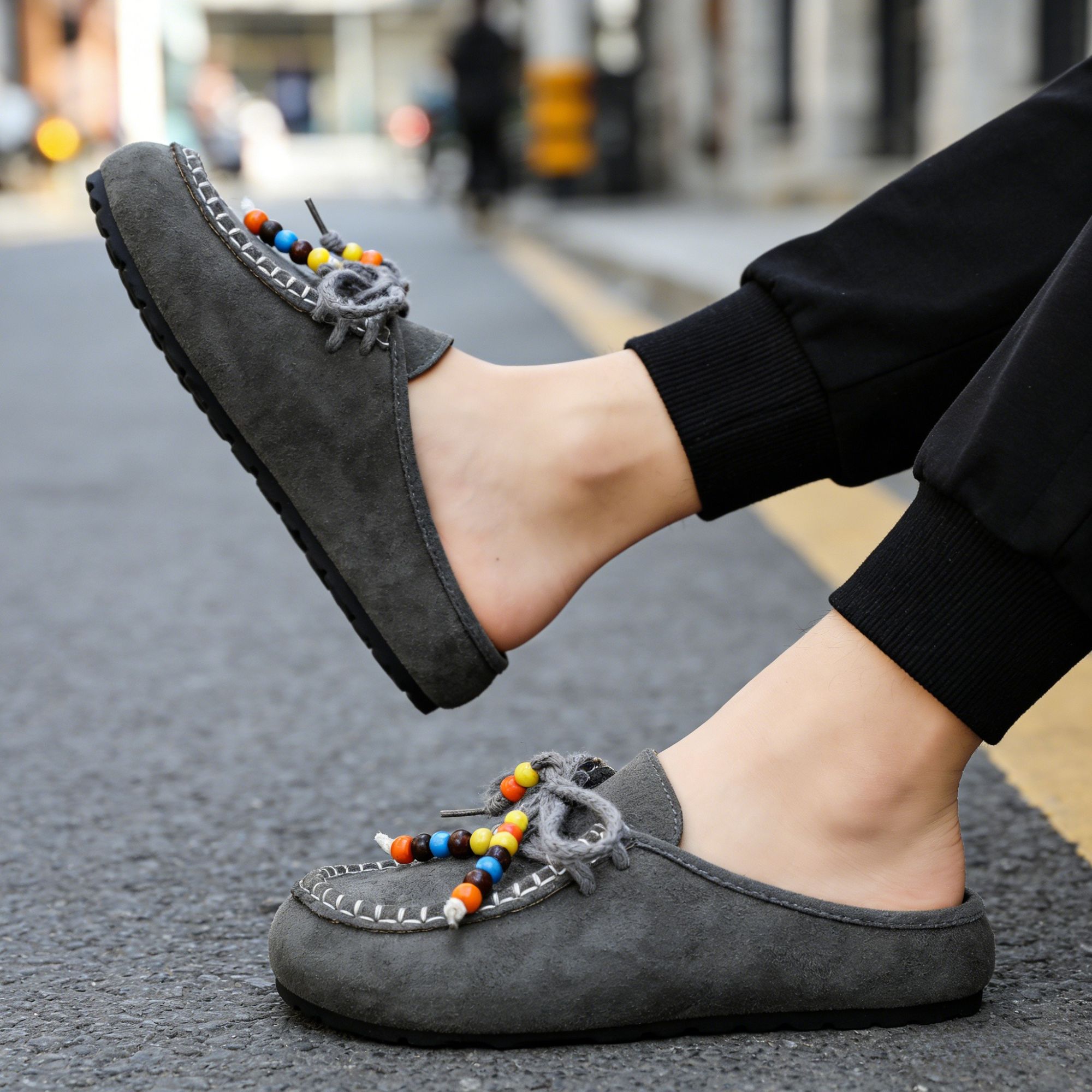 BERANMEY Cork Mules for Women Boho Slip-On Womens Mules 