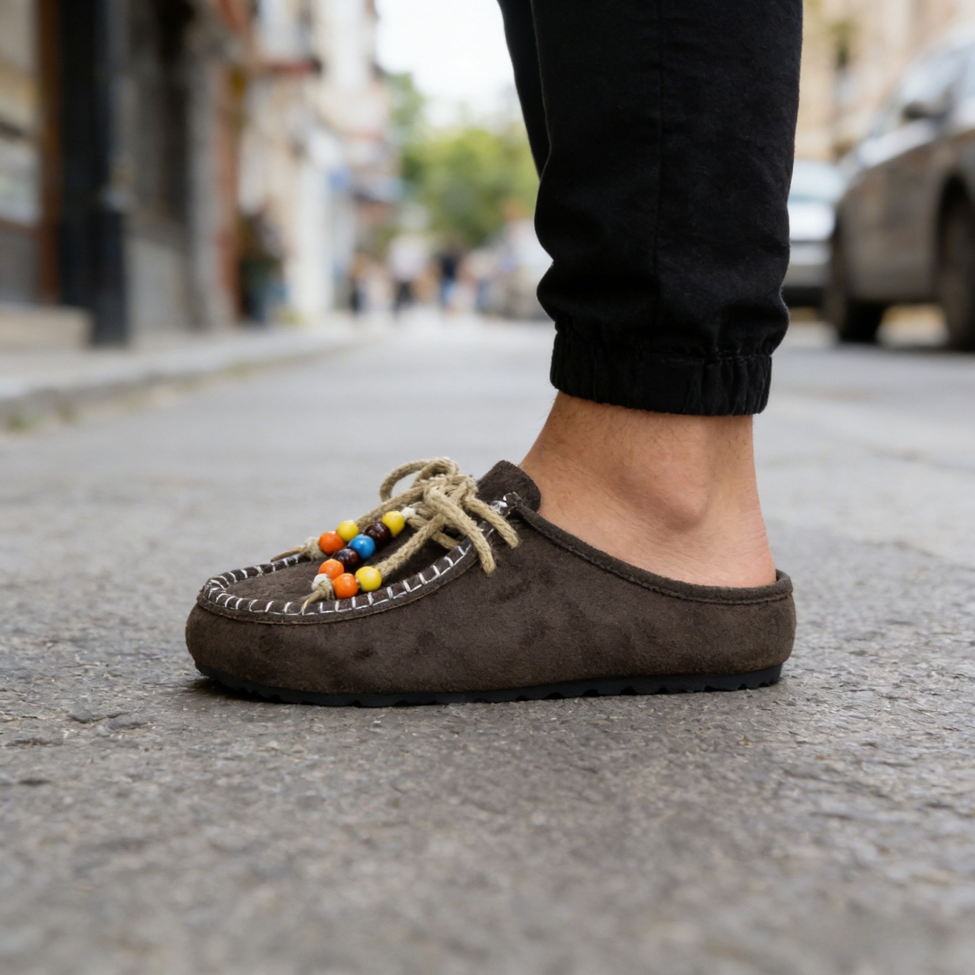 BERANMEY Cork Mules for Women Boho Slip-On Womens Mules 